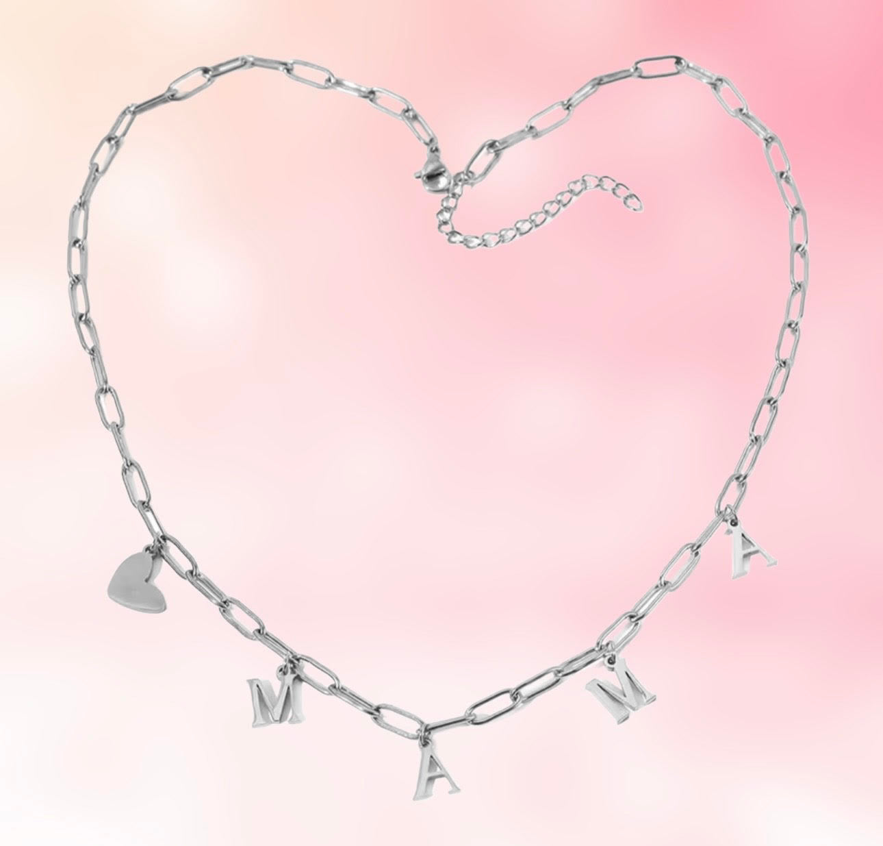 Silver Mom Necklace