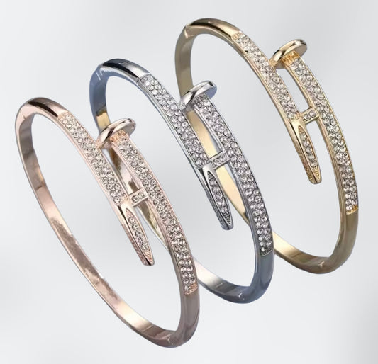 Gold Zirconia Bangle