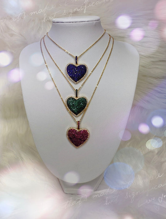 Heart Color Full Zirconium Charm