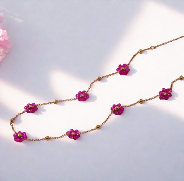 Flower Necklace with Balls