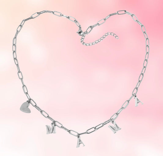 Silver Mom Necklace
